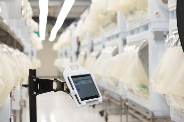 tablet in isolator row