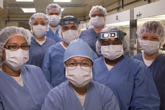 lab workers