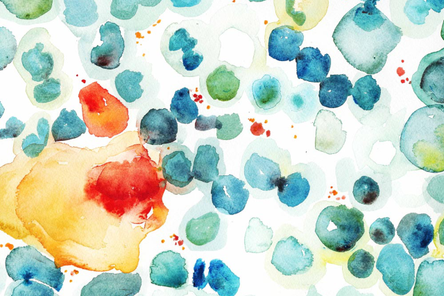 Watercolor of human plasma from Charles River Laboratories