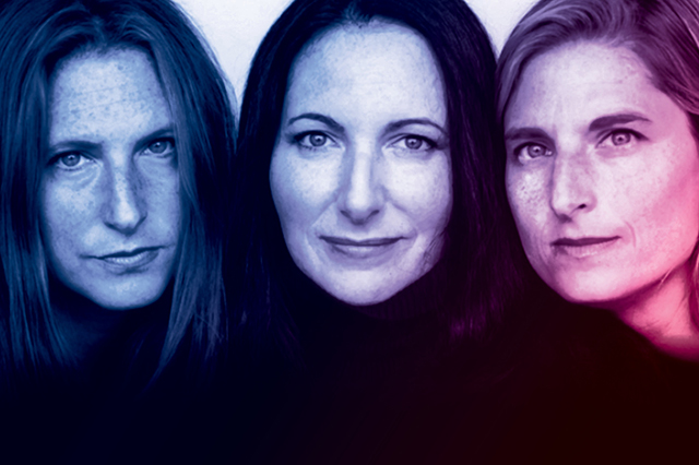 Image of Valerie Estess and her sisters overlaid with the Vital Science colors.