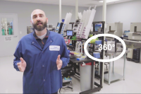 Lab manager leading 360-  degree virtual tour of Charles River's United States Accugenix lab