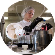 scientist working in biologic drug development testing lab