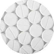 Photo of round, white pills