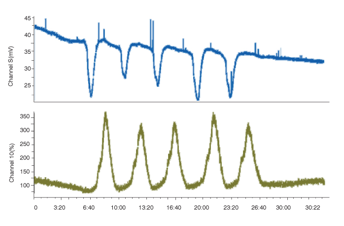 graph of ion channel S(mV) for migraine animal model treated with novel antimigraine drug