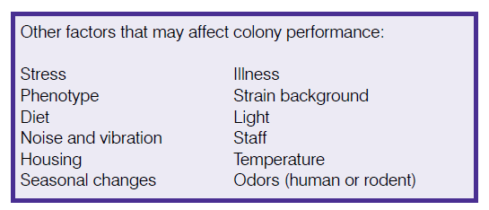 mouse production indices table