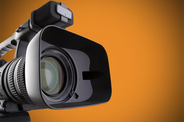 Front of camcorder lens