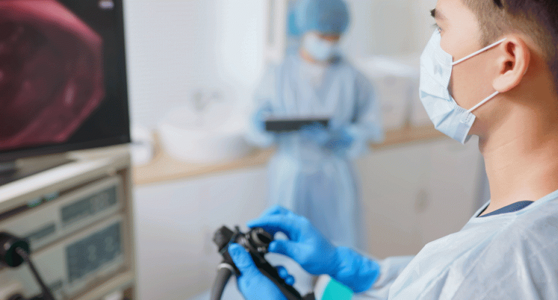 doctor performing a colonoscopy