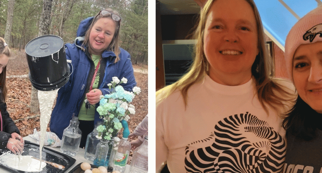 Liver transplant survivor Sophia on left with Debbie; on right Debbie with Sophias mom, Cristina