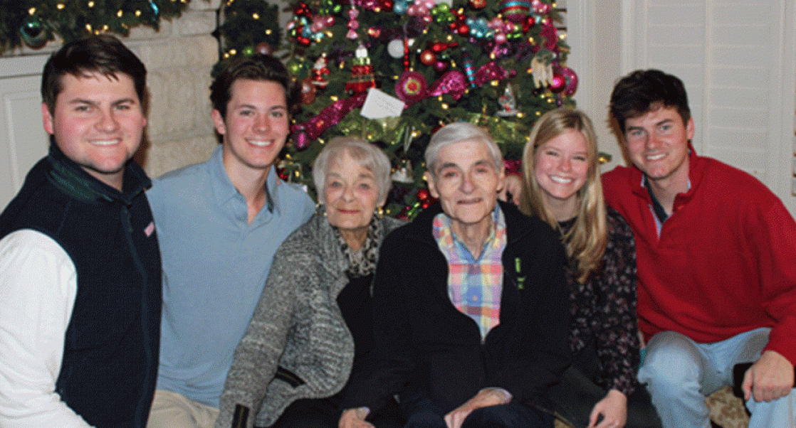 Matt Williams with his grandfather, "Top", grandmother and siblings.