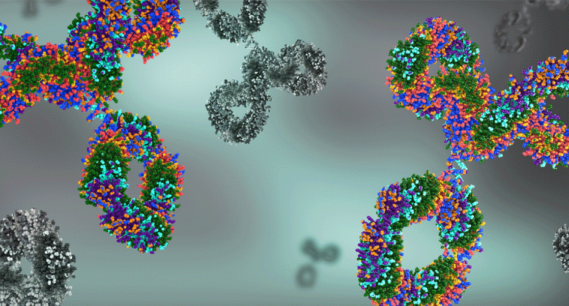 Antibodies floating in space; mRNA Encoding for Antibodies. 