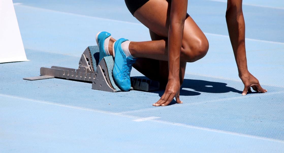 Runner at the start of a race