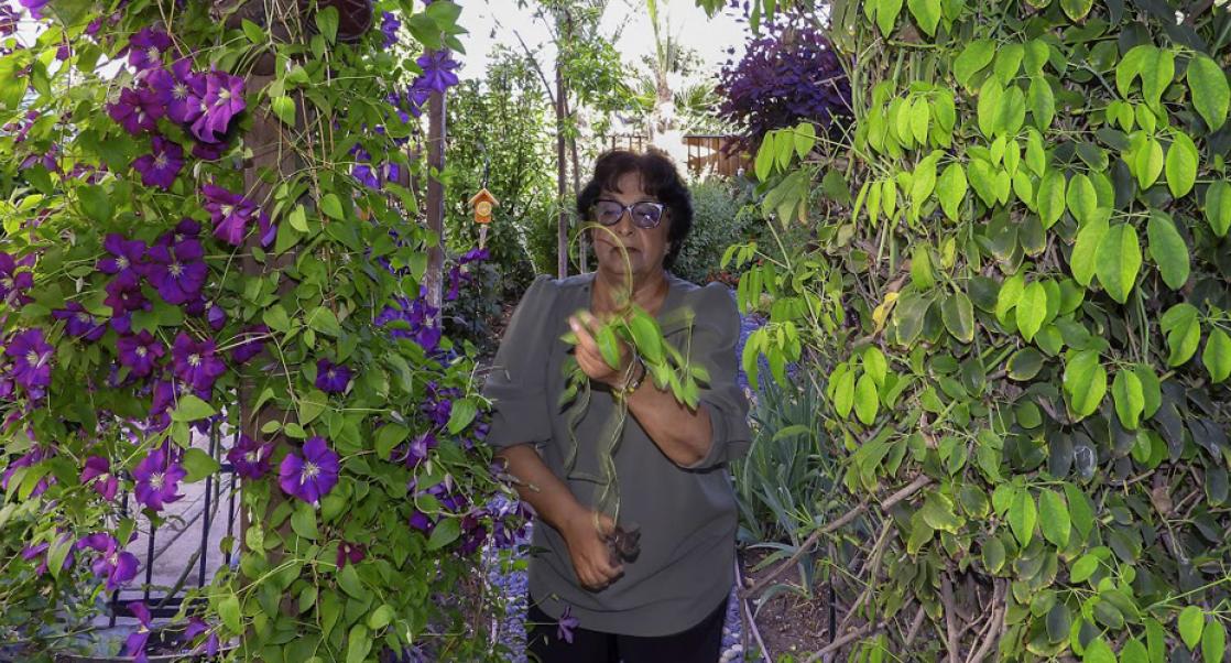 Mycologist Ziva Abraham in her garden