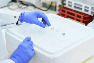 Lab Worker Handling Reagents
