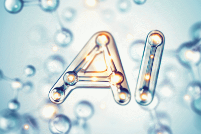 AI superimposed over a chemical formula